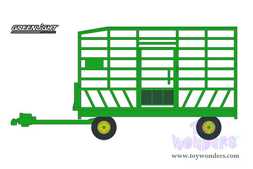 Greenlight - Down on the Farm Series 6 | Bale Throw Wagon (1/64 scale diecast model car, Green) 48060F/48