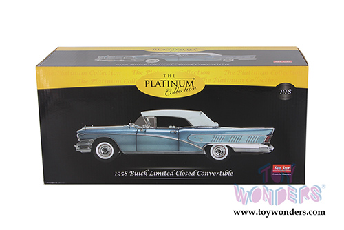 Sun Star Platinum - Buick&reg; Limited Closed Convertible (1958 1/18 scale diecast model car, Blue Mist) 4815