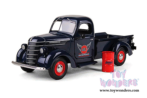 First Gear - GULF Aviation Products -  International&reg; D-2 Pickup Truck (1938, 1/25 scale diecast model car, Dark Blue) 49-0312