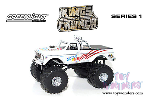Greenlight - Kings of Crunch Series 1 | Chevrolet&reg; K-10 Monster Truck - USA-1 (1/64 scale diecast model car, White) 49010B/48