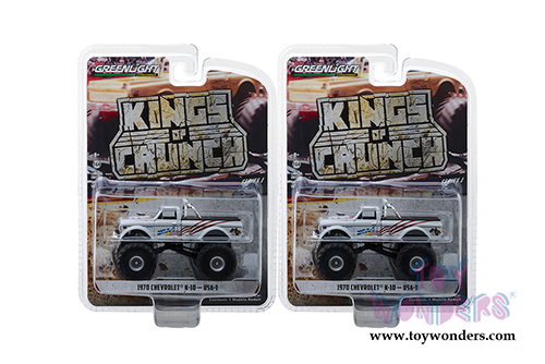 Greenlight - Kings of Crunch Series 1 | Chevrolet&reg; K-10 Monster Truck - USA-1 (1/64 scale diecast model car, White) 49010B/48