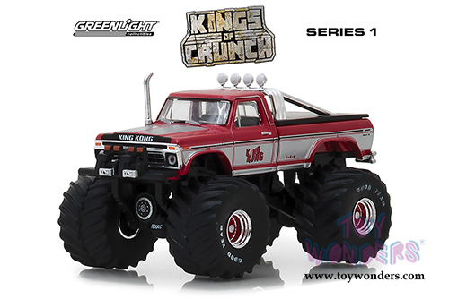 Greenlight - Kings of Crunch Series 1 | Ford F-250 Monster Truck - King Kong (1975, 1/64 scale diecast model car, Red) 49010C/48