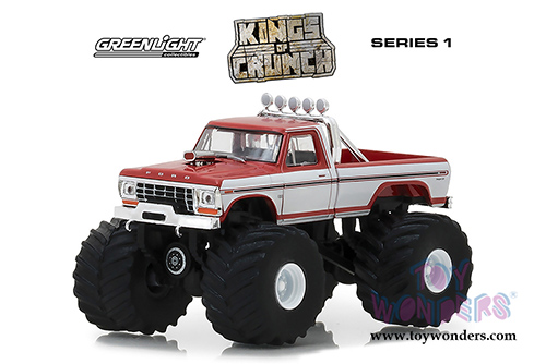 Greenlight - Kings of Crunch Series 1 | Ford F-250 Monster Truck (1974, 1/64 scale diecast model car, Red/White) 49010E/48