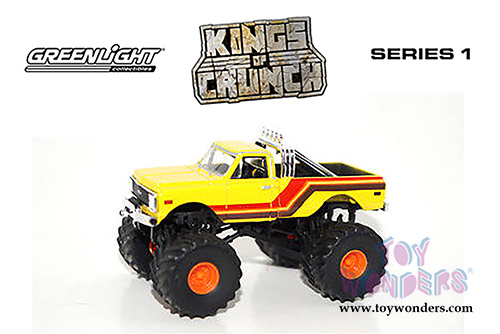 Greenlight - Kings of Crunch Series 1 | Chevrolet&reg; K-10 Monster Truck (1/64 scale diecast model car, Yellow) 49010F/48