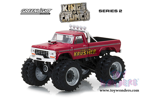 Greenlight - Kings of Crunch Series 2 | Ford F-250 Monster Truck - Krimson Krusher (1973, 1/64 scale diecast model car, Red) 49020A/48