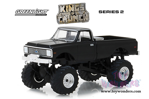 Greenlight - Kings of Crunch Series 2 | Chevrolet&reg; K-10 Monster Truck (1972, 1/64 scale diecast model car, Black) 49020F/48