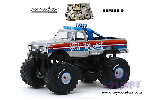 Greenlight - Kings of Crunch Series 6 | Chevrolet&reg; K-10 Monster Truck AM/PM Rocket (1972, 1/64 scale diecast model car, Gray) 49060A/48
