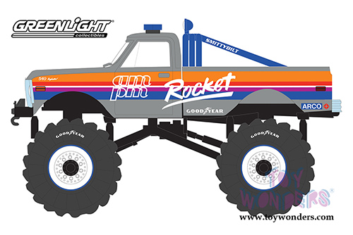 Greenlight - Kings of Crunch Series 6 | Chevrolet&reg; K-10 Monster Truck AM/PM Rocket (1972, 1/64 scale diecast model car, Gray) 49060A/48