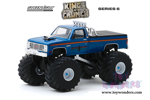 Greenlight - Kings of Crunch Series 6 | GMC High Sierra 2500 Monster Truck - Bear Foot (1985, 1/64 scale diecast model car, Blue) 49060C/48