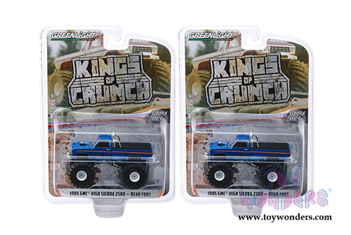Greenlight - Kings of Crunch Series 6 | GMC High Sierra 2500 Monster Truck - Bear Foot (1985, 1/64 scale diecast model car, Blue) 49060C/48