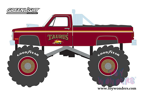 Greenlight - Kings of Crunch Series 6 | Chevrolet&reg; K20 Monster Truck - Taurus (1986, 1/64 scale diecast model car, Burgundy) 49060D/48
