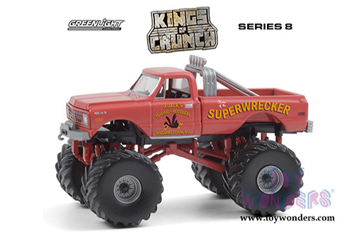 Greenlight - Kings of Crunch Series 8 | Chevrolet&reg; K-10 Monster Truck - Superwrecker (1968, 1/64 scale diecast model car, Red) 49080A/48