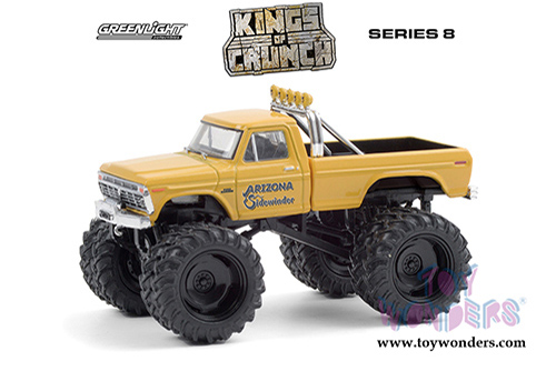 Greenlight - Kings of Crunch Series 8 | Ford F-250 Monster Truck - Arizona Sidewinder (1975, 1/64 scale diecast model car, Yellow) 49080B/48