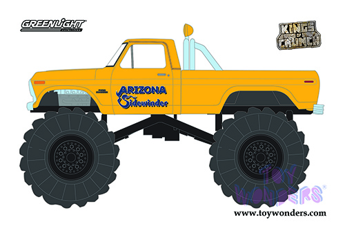 Greenlight - Kings of Crunch Series 8 | Ford F-250 Monster Truck - Arizona Sidewinder (1975, 1/64 scale diecast model car, Yellow) 49080B/48