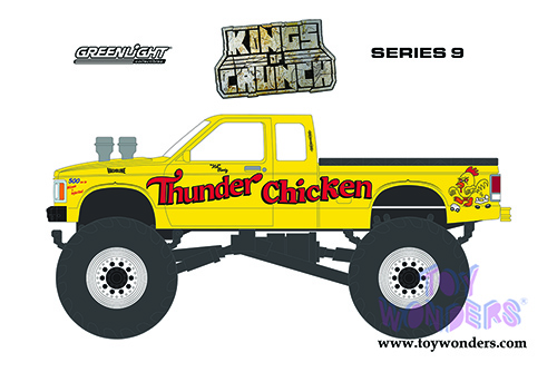 Greenlight - Kings of Crunch Series 9 | Chevrolet&reg; S-10 Extended Cab Monster Truck - Thunder Chicken (1989, 1/64 scale diecast model car, Yellow) 49090C/48