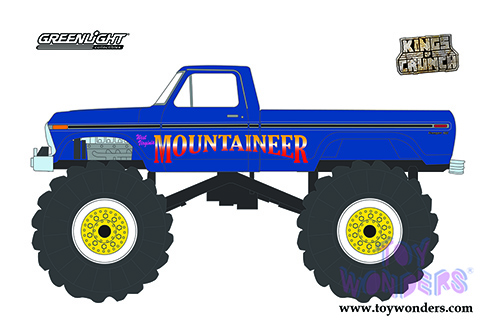 Greenlight - Kings of Crunch Series 9 | Ford F-250 Monster Truck - West Virginia Mountaineer (1979, 1/64 scale diecast model car, Blue) 49090E/48