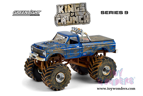 Greenlight - Kings of Crunch Series 9 | Chevrolet&reg; K-10 Monster Truck - USA-1 (Heritage, Dirty version) (1970, 1/64 scale diecast model car, Blue) 49090F/48