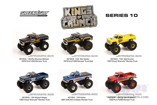 Greenlight - Kings of Crunch Series 10 (1/64 scale diecast model car, Asstd.) 49100/48