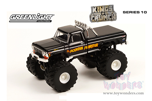 Greenlight - Kings of Crunch Series 10 | Ford F-250 Monster Truck with Bed Cover - Pa. Mountain Monster (1979, 1/64 scale diecast model car, Black) 49100A/48