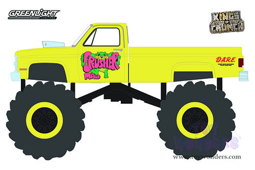 Greenlight - Kings of Crunch Series 10 | Chevrolet® Silverado Monster Truck - Mad Crusher (1987, 1/64 scale diecast model car, Yellow) 49100C/48