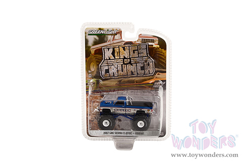 Greenlight - Kings of Crunch Series 10 | GMC&reg; Sierra Classic Monster Truck with Bed Cover - Kodiak (1987, 1/64 scale diecast model car, Blue/White) 49100E/48