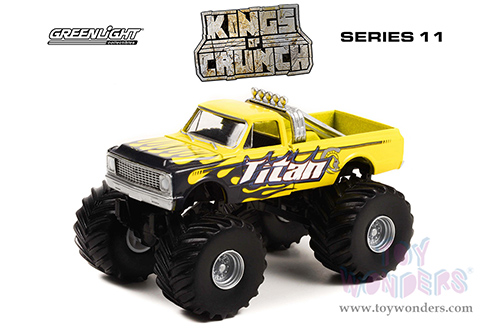 Greenlight - Kings of Crunch Series 11 | Chevrolet&reg; C-10 Monster Truck - Titan (1972, 1/64 scale diecast model car, Yellow) 49110A/48