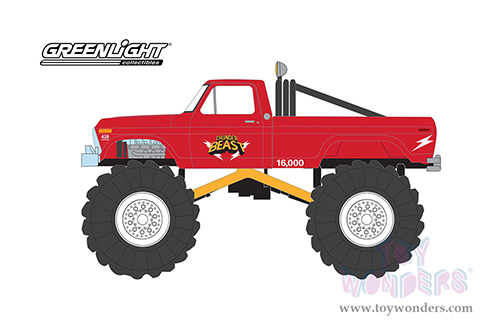 Greenlight - Kings of Crunch Series 11 | Ford F-250 Monster Truck - Thunder Beast (1976, 1/64 scale diecast model car, Red) 49110B/48