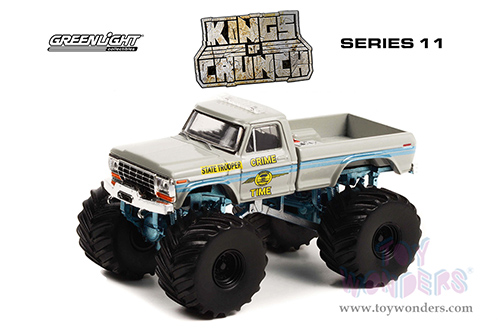 Greenlight - Kings of Crunch Series 11 | Ford F-250 Monster Truck - Crime Time State Trooper (1979, 1/64 scale diecast model car, Beige) 49110C/48