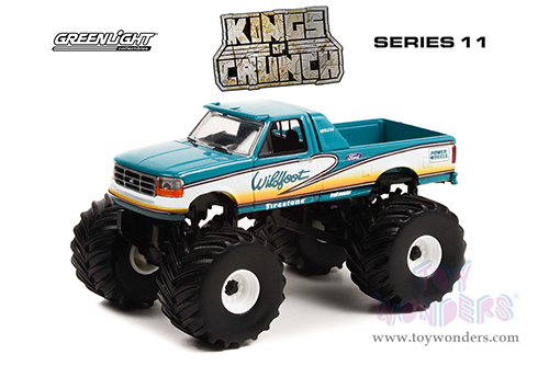 Greenlight - Kings of Crunch Series 11 | Ford F-250 Monster Truck - Wildfoot (1993, 1/64 scale diecast model car, Turquoise) 49110F/48