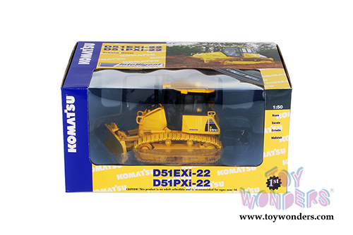 First Gear - Komatsu D51PXi-22 Dozer with Hitch (1/50 scale die cast model car, Yellow) 50-3283
