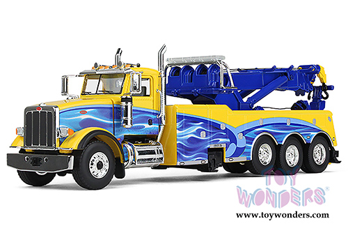 First Gear - Peterbilt Model 367 with Century Rotator Wrecker (1/50 scale diecast model car, Yellow/Blue) 50-3345