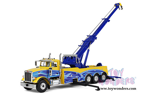 First Gear - Peterbilt Model 367 with Century Rotator Wrecker (1/50 scale diecast model car, Yellow/Blue) 50-3345