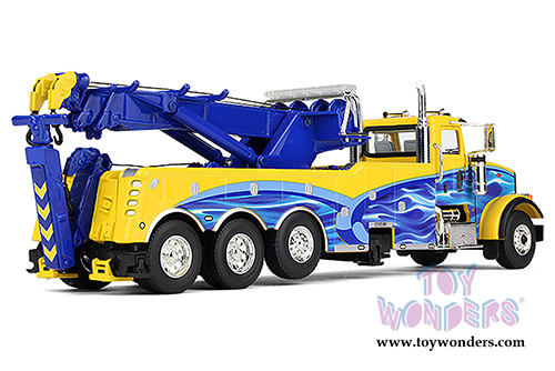 First Gear - Peterbilt Model 367 with Century Rotator Wrecker (1/50 scale diecast model car, Yellow/Blue) 50-3345