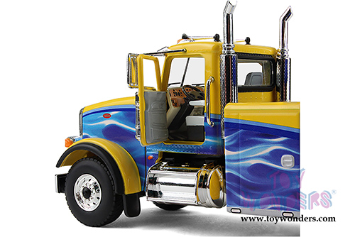 First Gear - Peterbilt Model 367 with Century Rotator Wrecker (1/50 scale diecast model car, Yellow/Blue) 50-3345