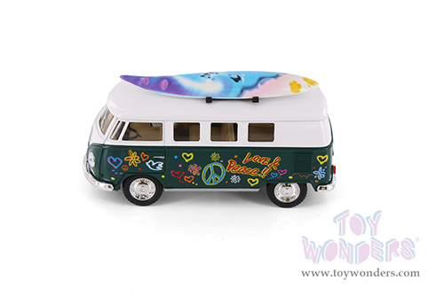 5060DFS Kinsmart 1962 Volkswagen Classic Bus with Surfboard Diecast Model Car