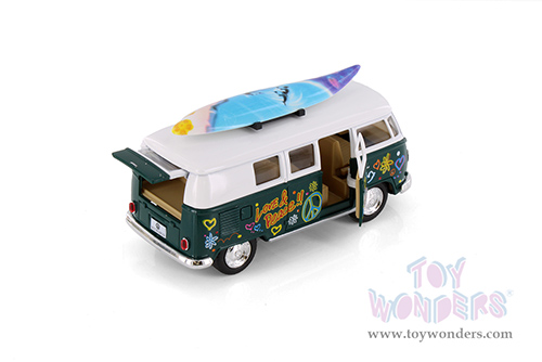5060DFS Kinsmart 1962 Volkswagen Classic Bus with Surfboard Diecast Model Car