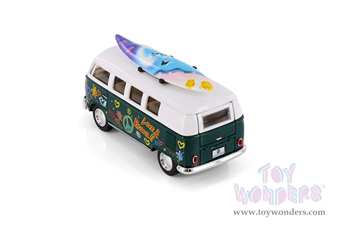 5060DFS Kinsmart 1962 Volkswagen Classic Bus with Surfboard Diecast Model Car