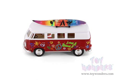 5060DFS Kinsmart 1962 Volkswagen Classic Bus with Surfboard Diecast Model Car