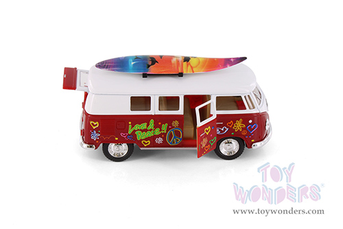 5060DFS Kinsmart 1962 Volkswagen Classic Bus with Surfboard Diecast Model Car