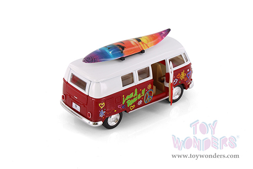 5060DFS Kinsmart 1962 Volkswagen Classic Bus with Surfboard Diecast Model Car