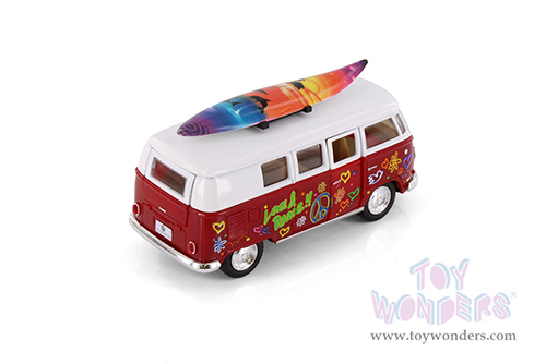 5060DFS Kinsmart 1962 Volkswagen Classic Bus with Surfboard Diecast Model Car