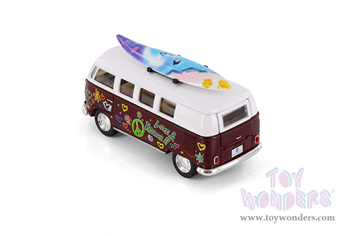 5060DFS Kinsmart 1962 Volkswagen Classic Bus with Surfboard Diecast Model Car