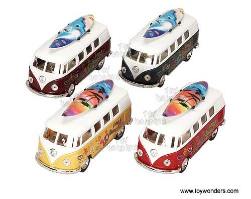 Kinsmart - Volkswagen Classic Bus with Surfboard (1962, 1:32, Asstd.) 5060DFS