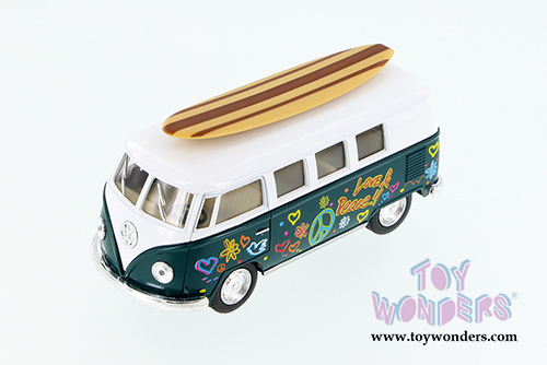 Kinsmart - Volkswagen Classic Bus with Surfboard (1962, 1/32 scale diecast model car, Asstd.) 5060DS