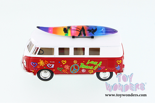 Kinsmart - Volkswagen Classic Bus with Surfboard (1962, 1/32 scale diecast model car, Asstd.) 5060DS