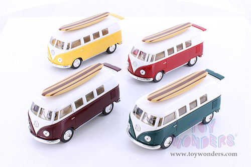 5060DS1 Kinsmart 1962 Volkswagen Classic Bus with Surfboard Diecast Model Car