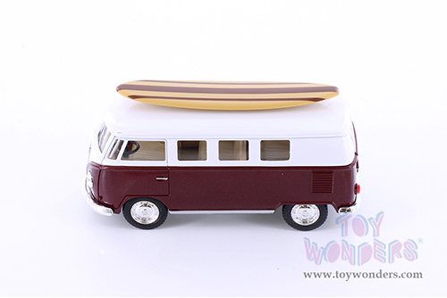 5060DS1 Kinsmart 1962 Volkswagen Classic Bus with Surfboard Diecast Model Car