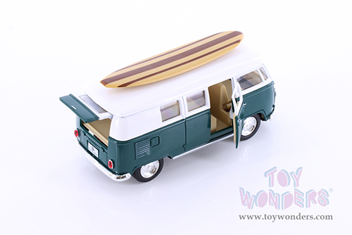 5060DS1 Kinsmart 1962 Volkswagen Classic Bus with Surfboard Diecast Model Car