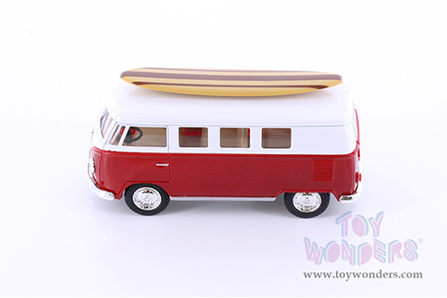 5060DS1 Kinsmart 1962 Volkswagen Classic Bus with Surfboard Diecast Model Car