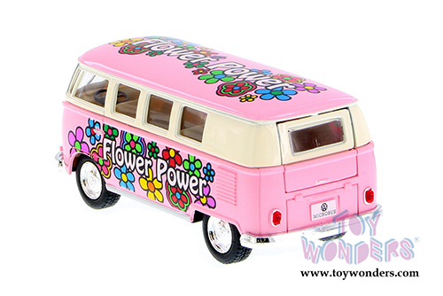 Kinsmart - Volkswagen Classic Bus with Flower Decals (1962, 1/32 scale diecast model car, Asstd.) 5060DYF